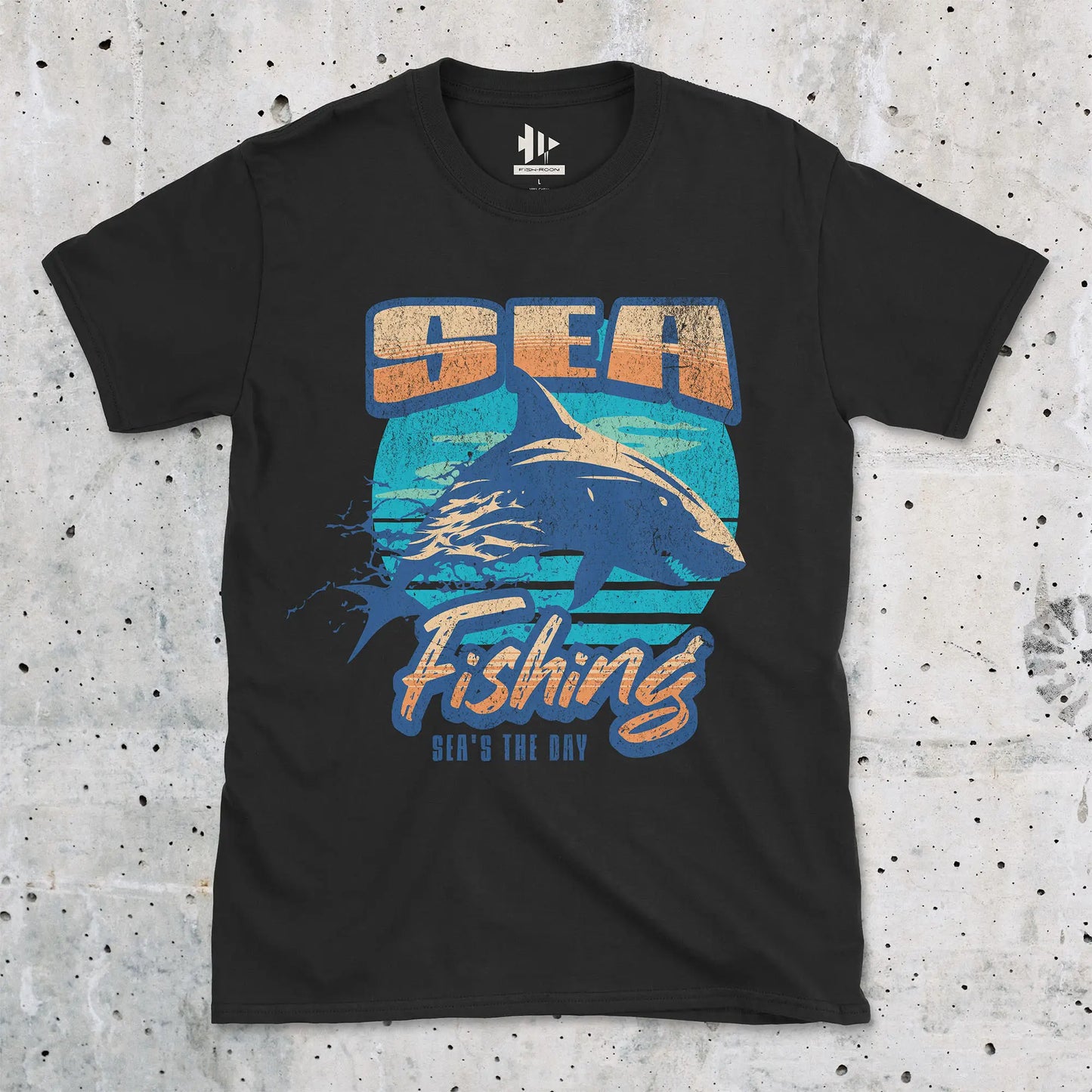 Black, Sea Fishing, Sea's the Day Shark Tee – fish-room