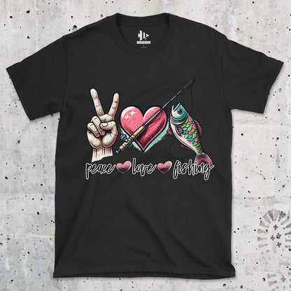 Black, Peace Love Fishing Tee – fish-room
