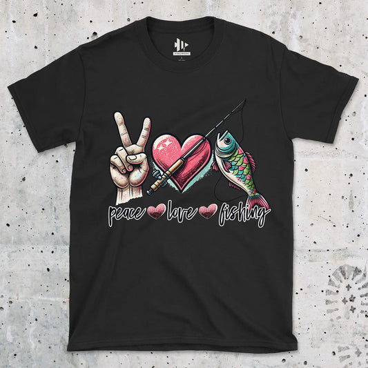 Black, Peace Love Fishing Tee – fish-room