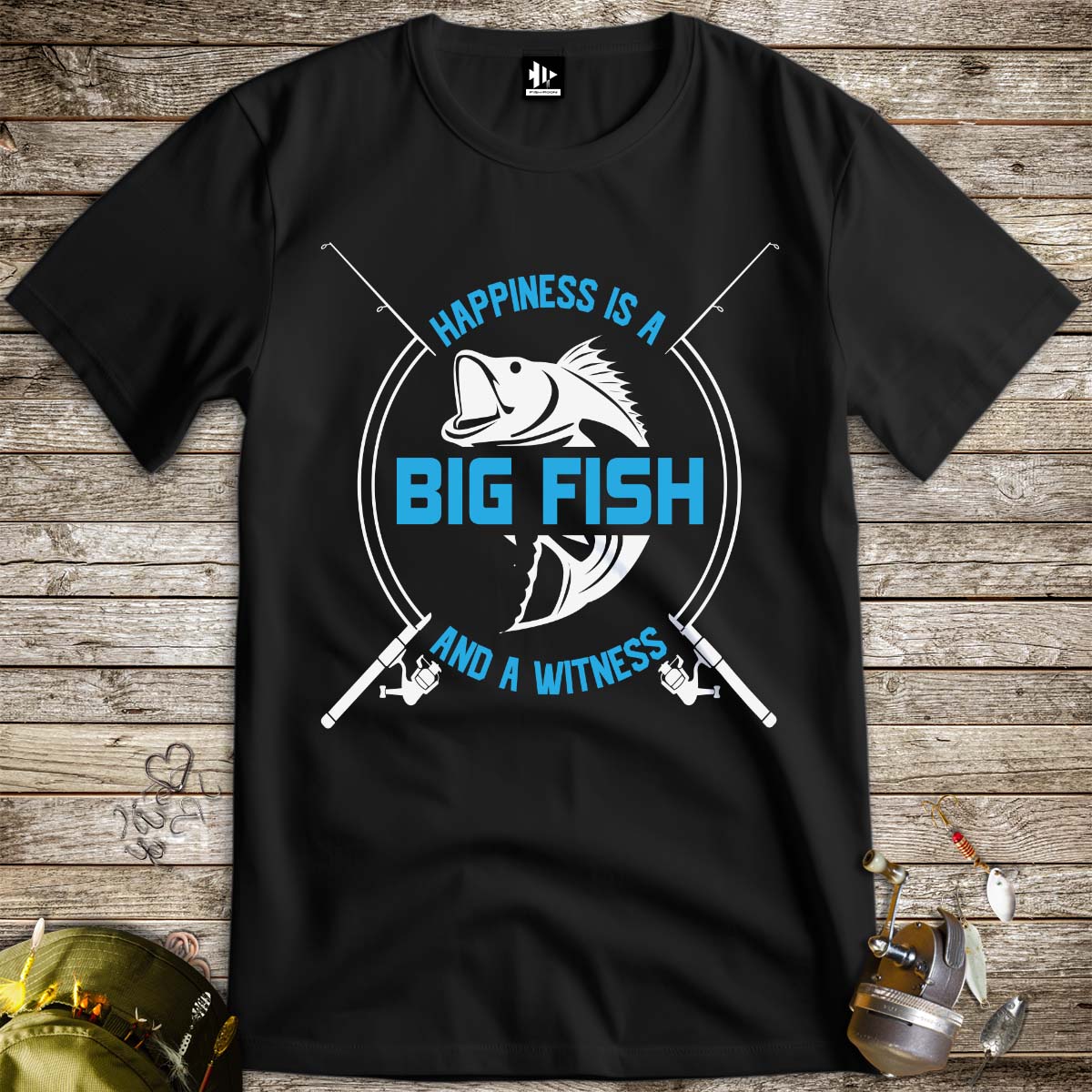 Big Fish Happiness Tee-funny fishing t shirt-FISH-ROOM LLC