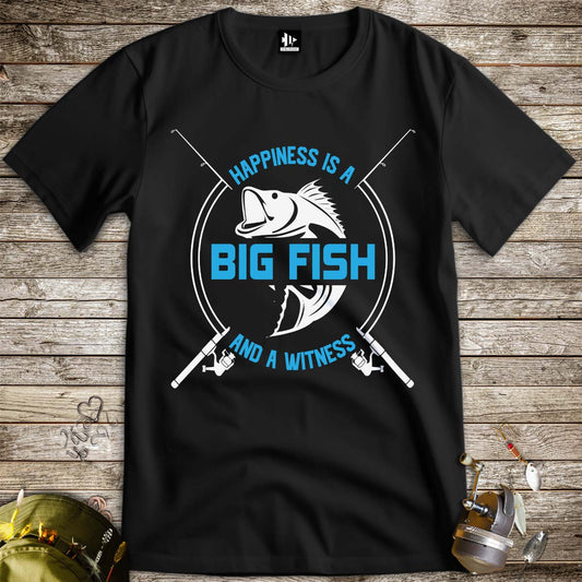 Big Fish Happiness Tee-funny fishing t shirt-FISH-ROOM LLC