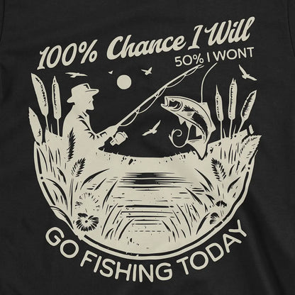 100% Fishing Day Tee Black T-Shirt