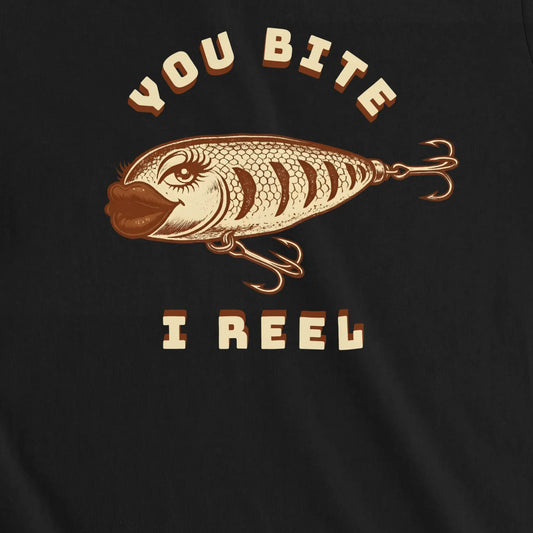 Black, You Bite I Reel Ladies’ Tee – fish-room