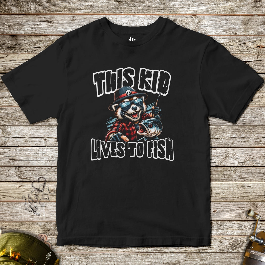 Black, This Kid Loves to Fish Tee for Kids – fish-room