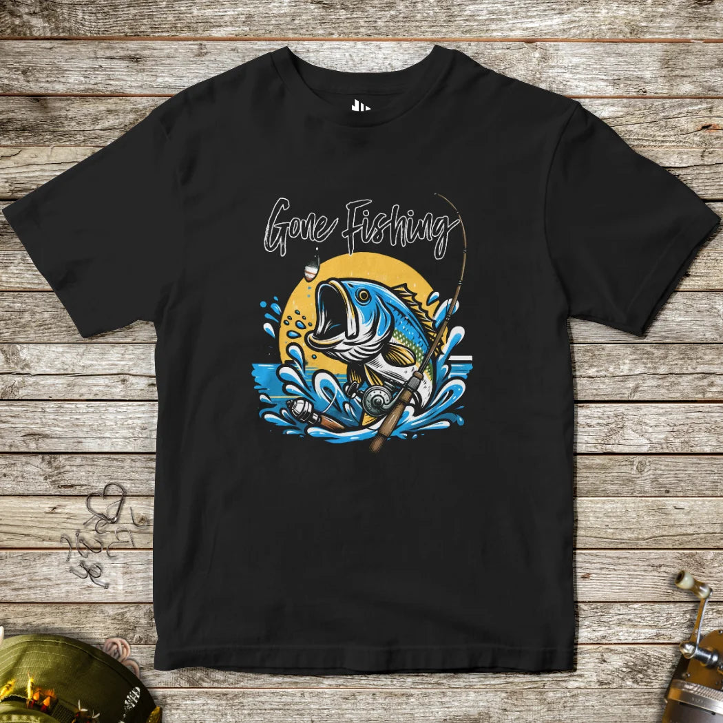 Black, Gone Fishing Tee for Kids – fish-room