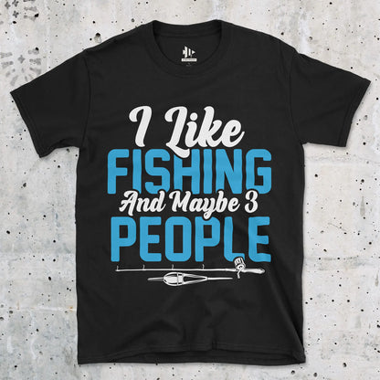 I Like Fishing Tee Black T-Shirt