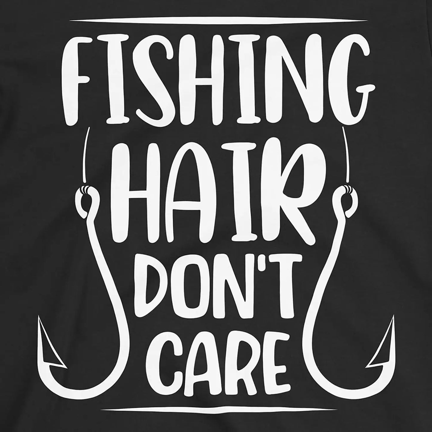 Black, Fishing Hair Don't Care Tee – fish-room
