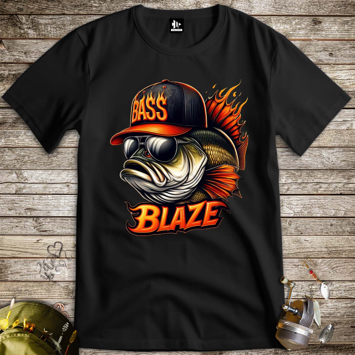 Bass Blaze Tee-funny fishing t shirt-FISH-ROOM LLC