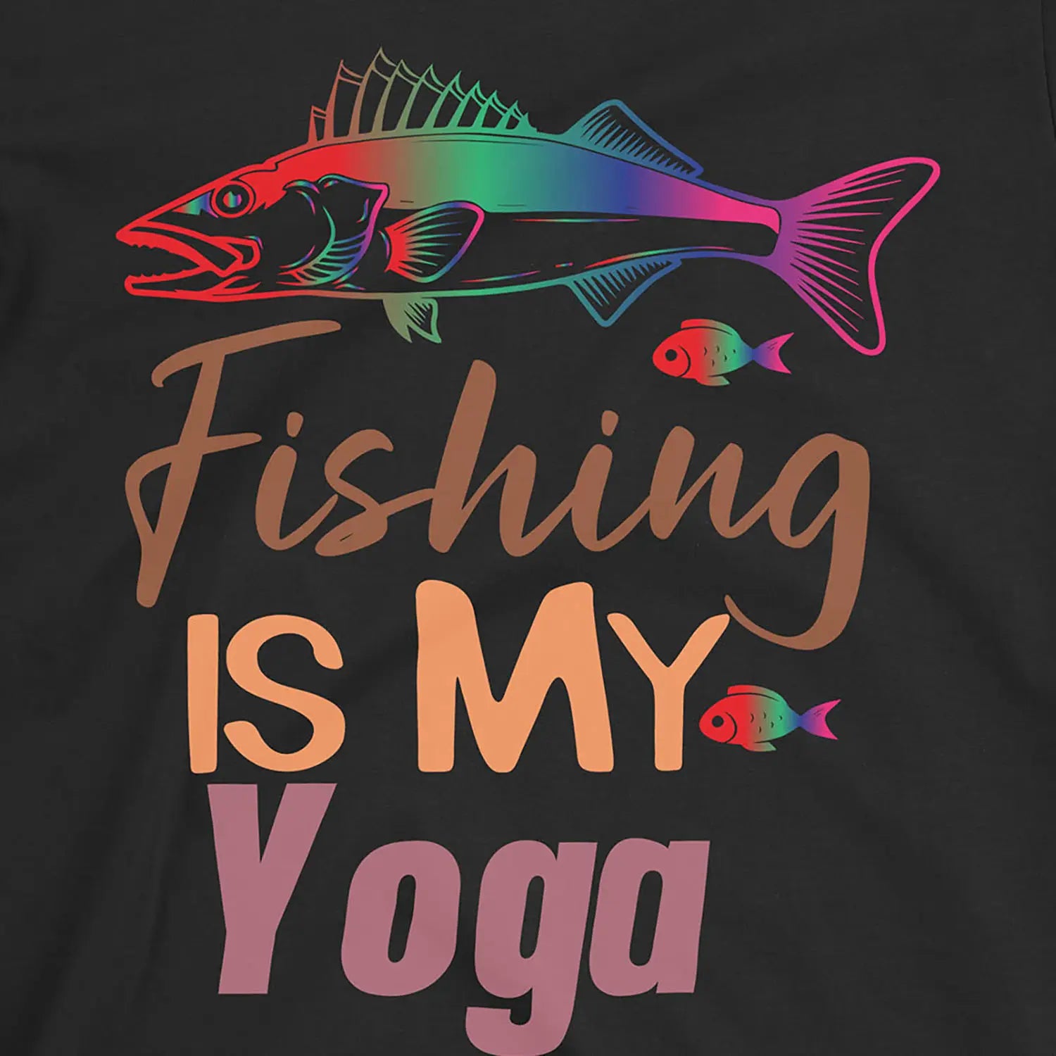 Black, Fishing Is My Yoga Tee – fish-room