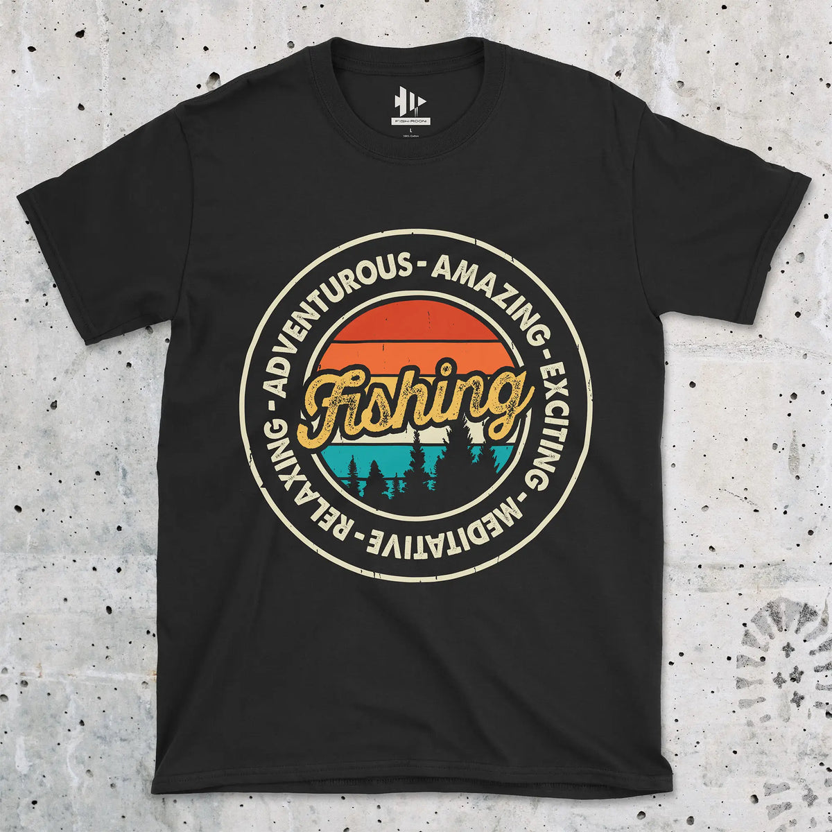 Black, Adventurous Fishing Tee – fish-room