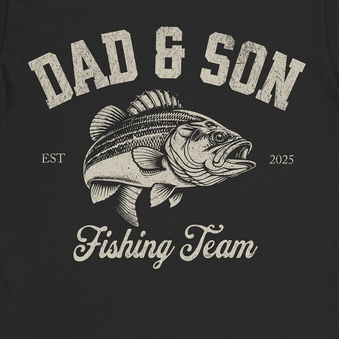 Dad & Son Fishing Team Tee Black T-Shirt