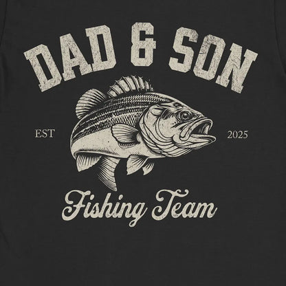 Dad & Son Fishing Team Tee Black T-Shirt