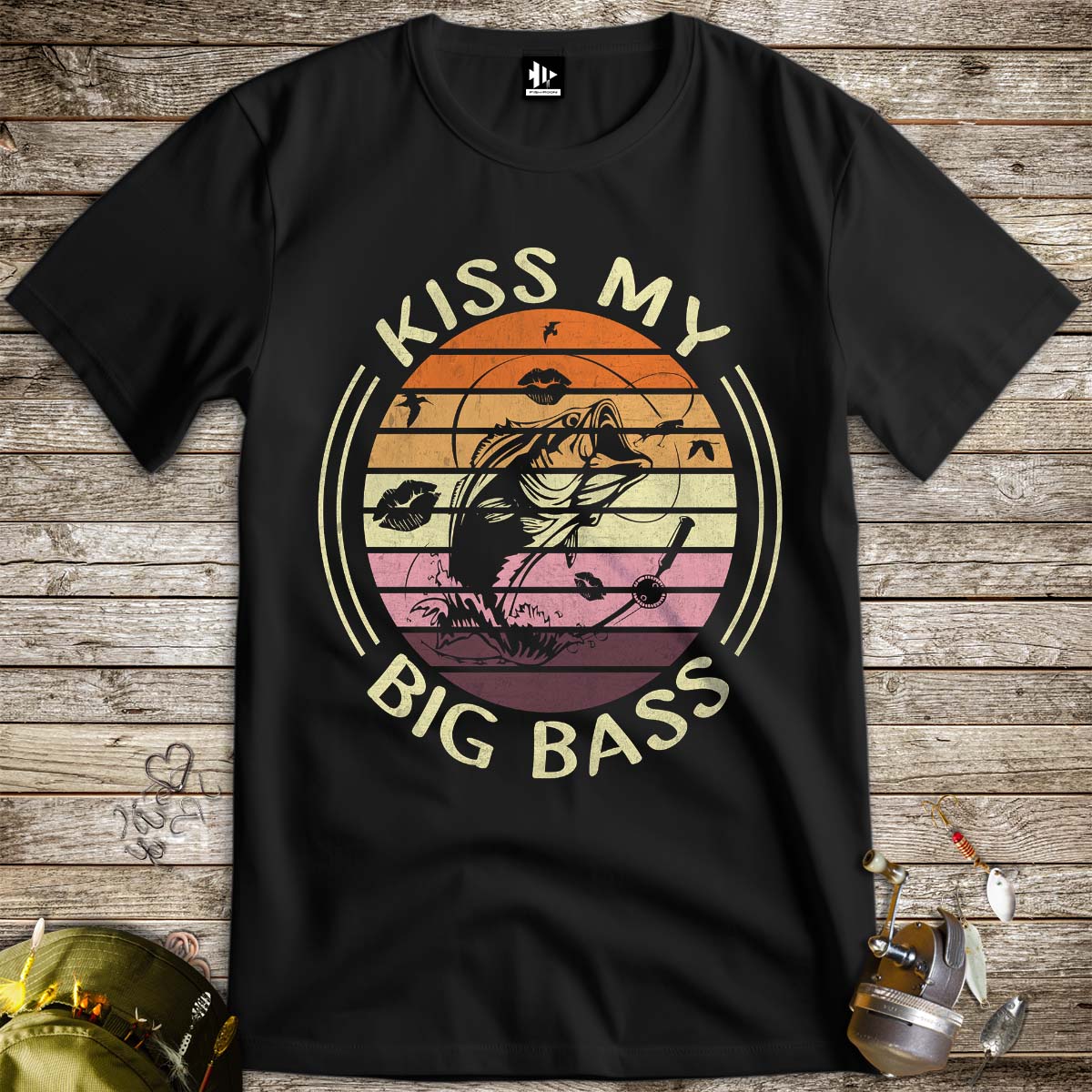 Kiss My Bass Tee-funny fishing t shirt-FISH-ROOM LLC