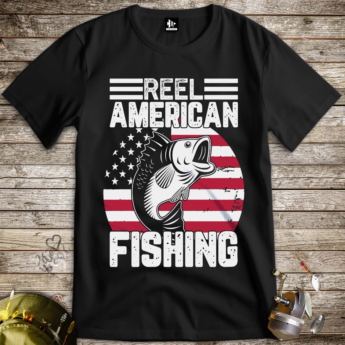 Reel American Fishing Tee-funny fishing t shirt-FISH-ROOM LLC