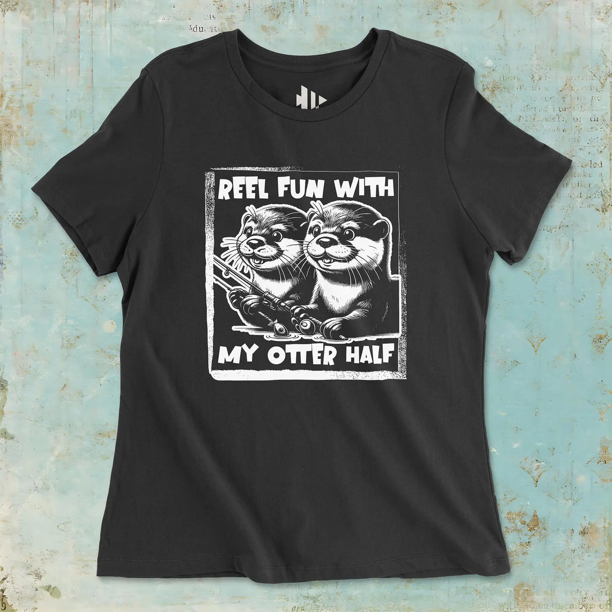 Black, Reel Fun with My Otter Half Ladies’ Tee – fish-room