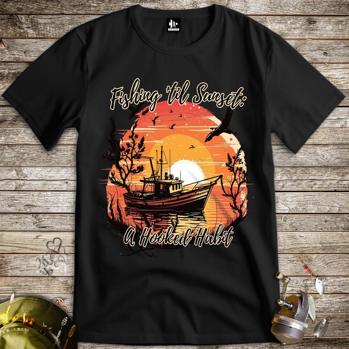 Fishing 'til Sunset Tee-funny fishing t shirt-FISH-ROOM LLC