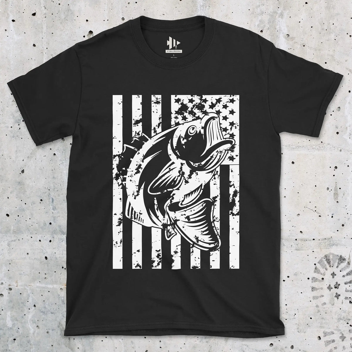 Black, Bass Fishing USA Tee – fish-room