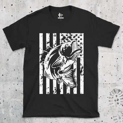 Black, Bass Fishing USA Tee – fish-room