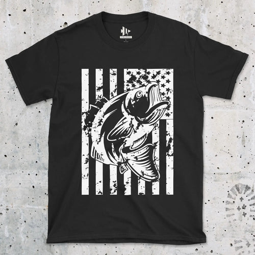 Black, Bass Fishing USA Tee – fish-room