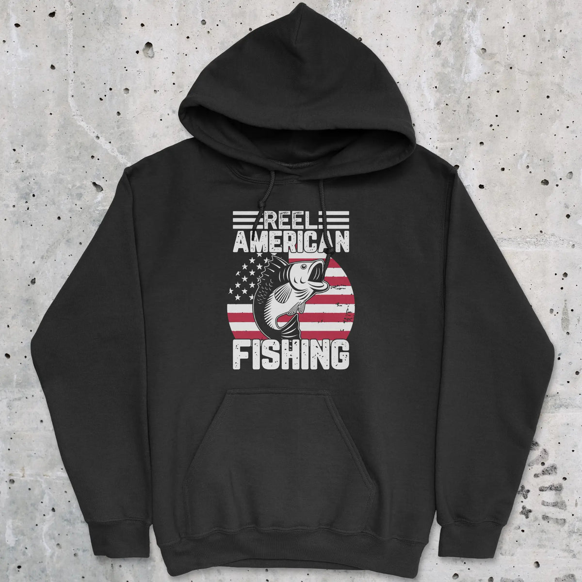 Black, Reel American Fishing Hoodie – fish-room