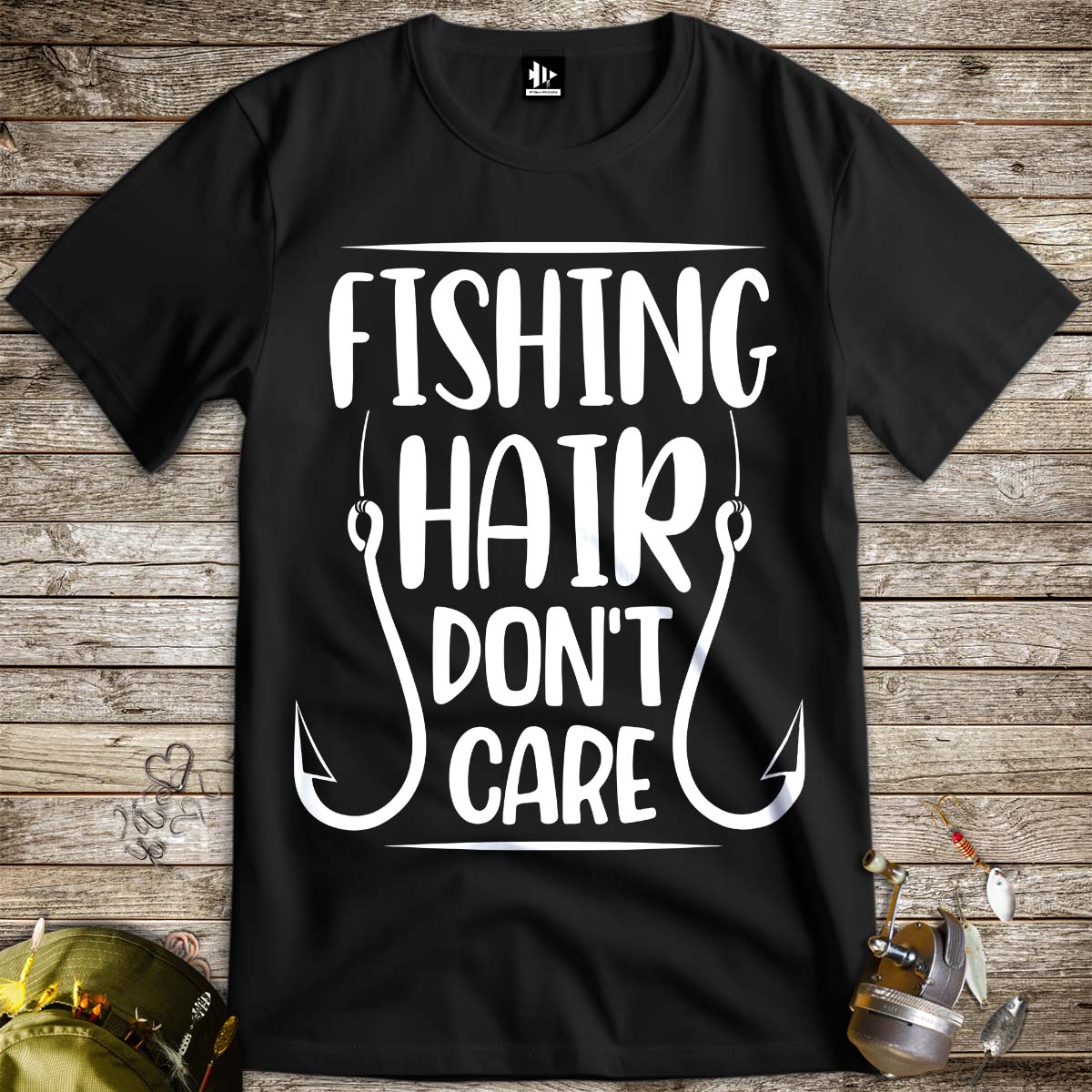 Fishing Hair Don't Care Tee-funny fishing t shirt-FISH-ROOM LLC