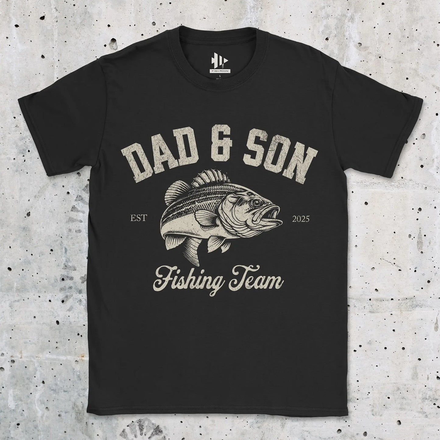 Dad & Son Fishing Team Tee Black T-Shirt