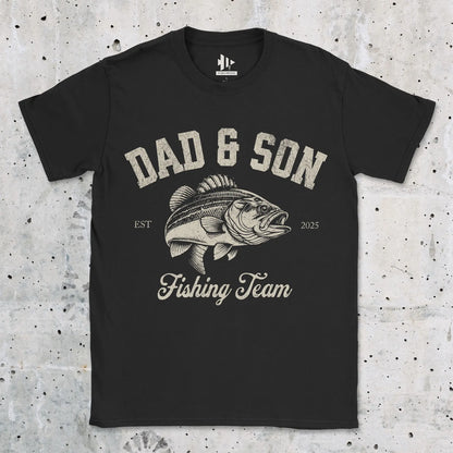 Dad & Son Fishing Team Tee Black T-Shirt
