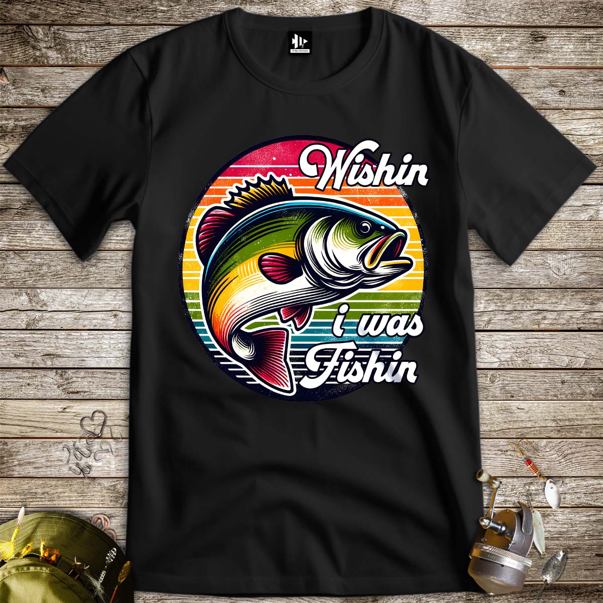 Wishin' I was Fishin' Tee-funny fishing t shirt-FISH-ROOM LLC