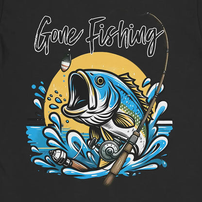Gone Fishing Tee Black T-Shirt