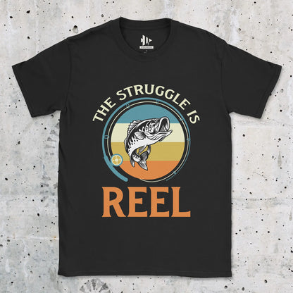 Black, The Struggle Is Reel Tee – fish-room