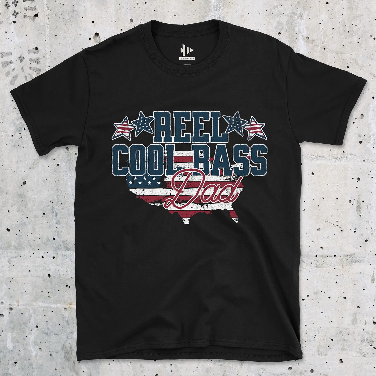 Black, Reel Cool Bass Dad Tee – fish-room