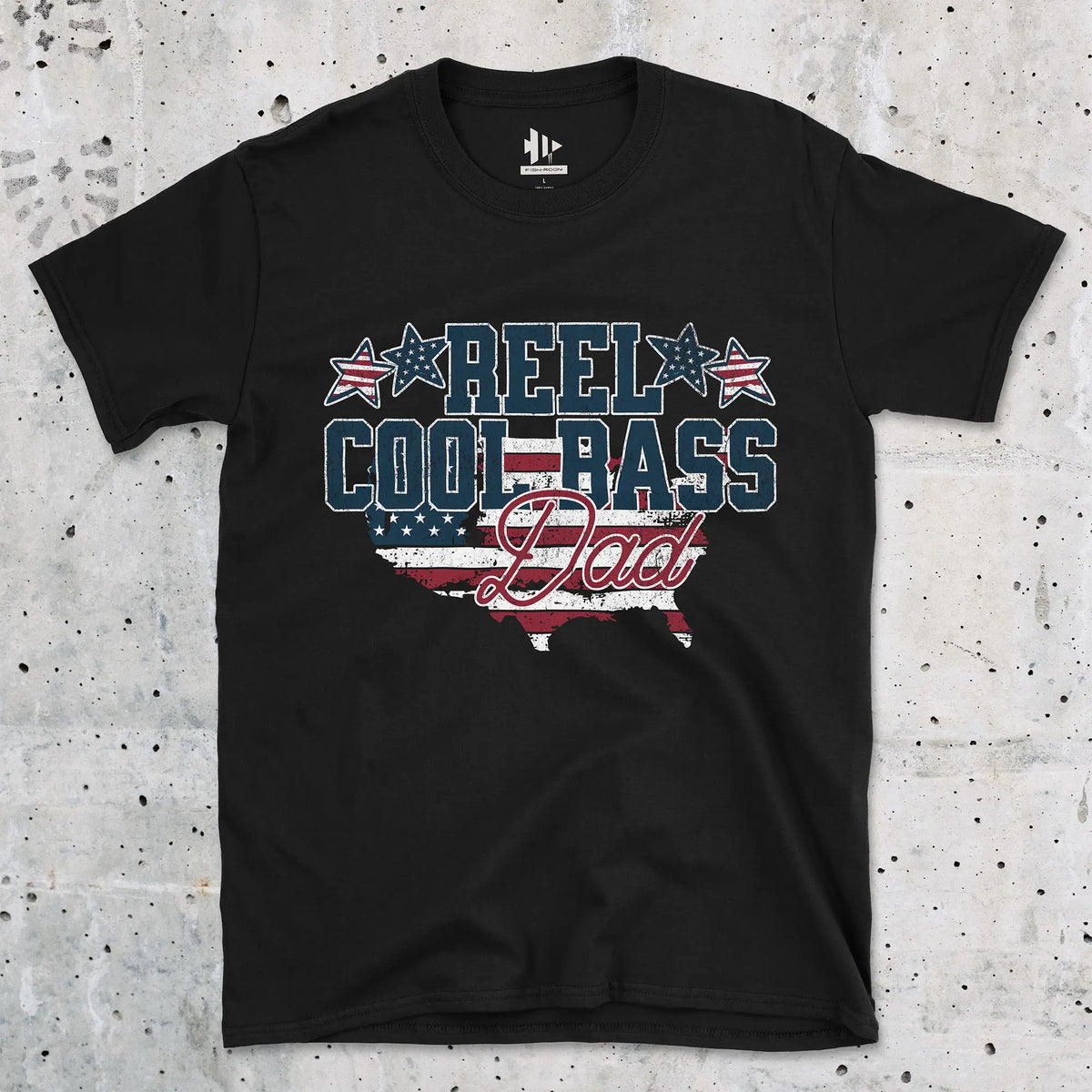 Black, Reel Cool Bass Dad Tee – fish-room