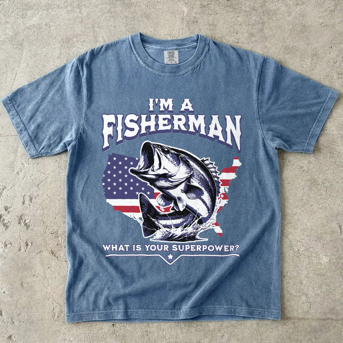 Blue Jean, Fisherman Superpower T-Shirt – fish-room
