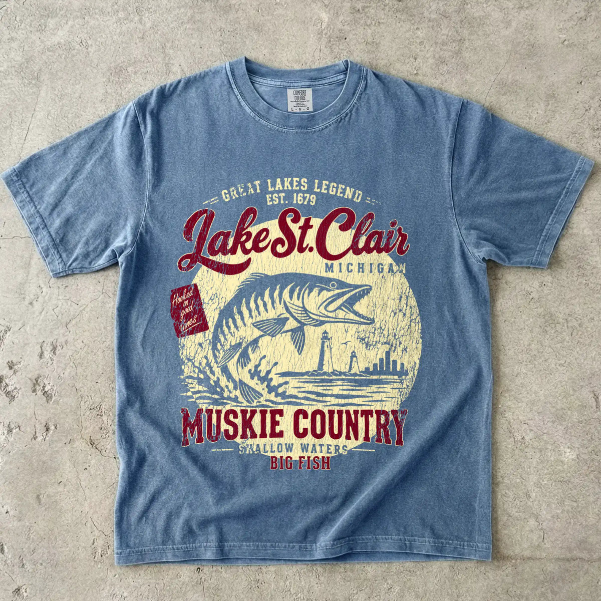 Blue Jean, Lake St. Clair Muskie Tee – fish-room