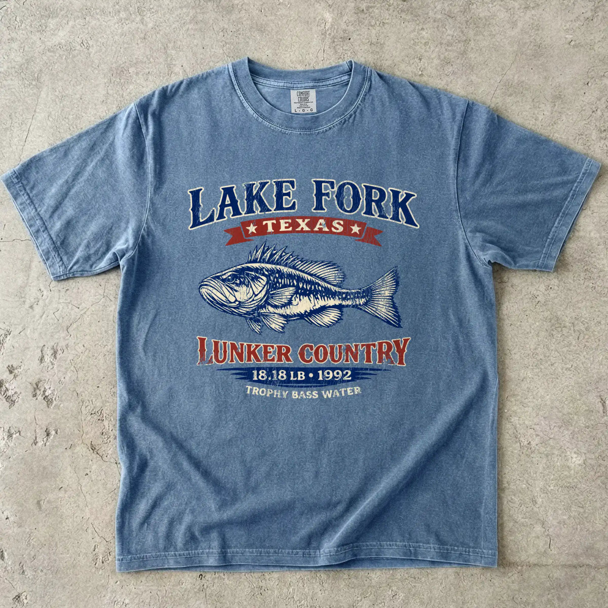 Blue Jean, Lake Fork Record Bass Tee – fish-room