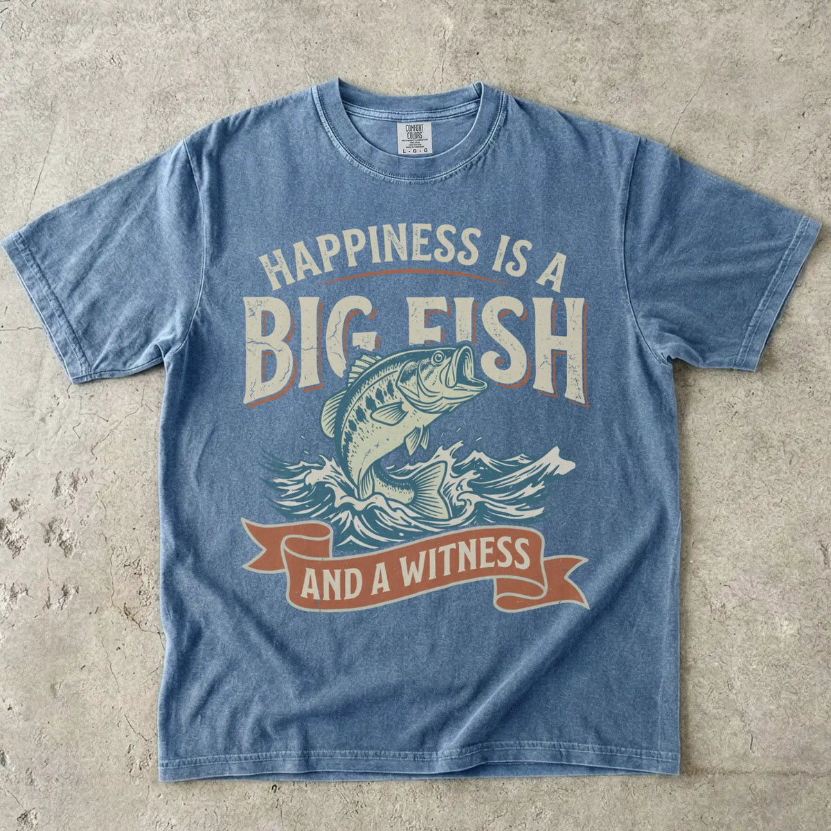 Blue Jean, Happiness Is A Big Fish Tee – fish-room