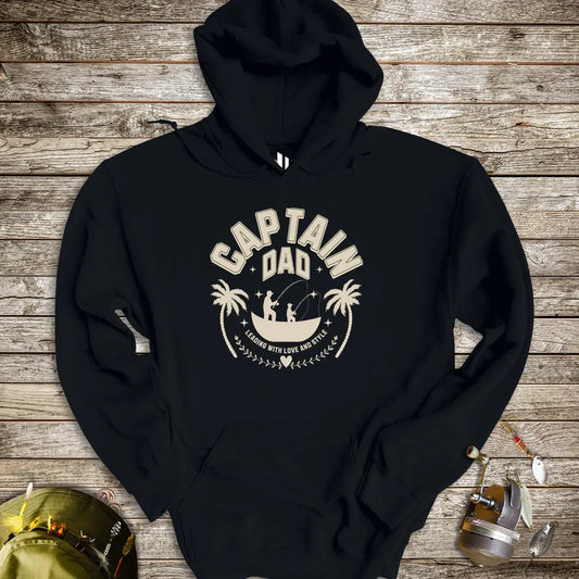 Captain Dad Hoodie Black Hoodie