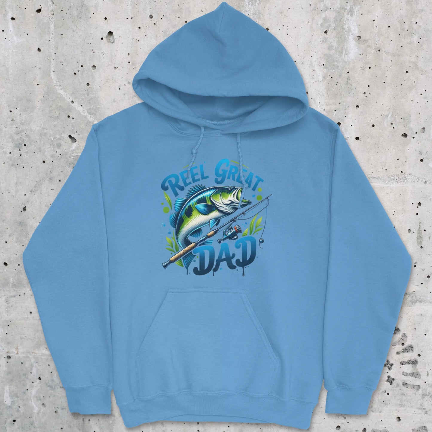 Carolina Blue, Reel Great Dad Hoodie – fish-room