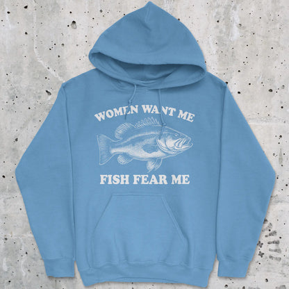 Carolina Blue, Women Want Me Fish Fear Me Hoodie – fish-room