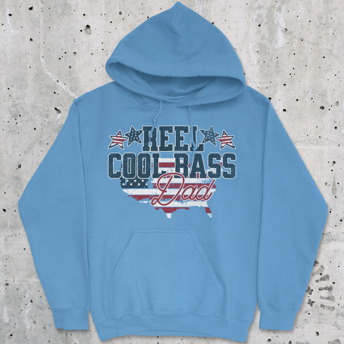 Carolina Blue, Reel Cool Bass Dad Hoodie – fish-room