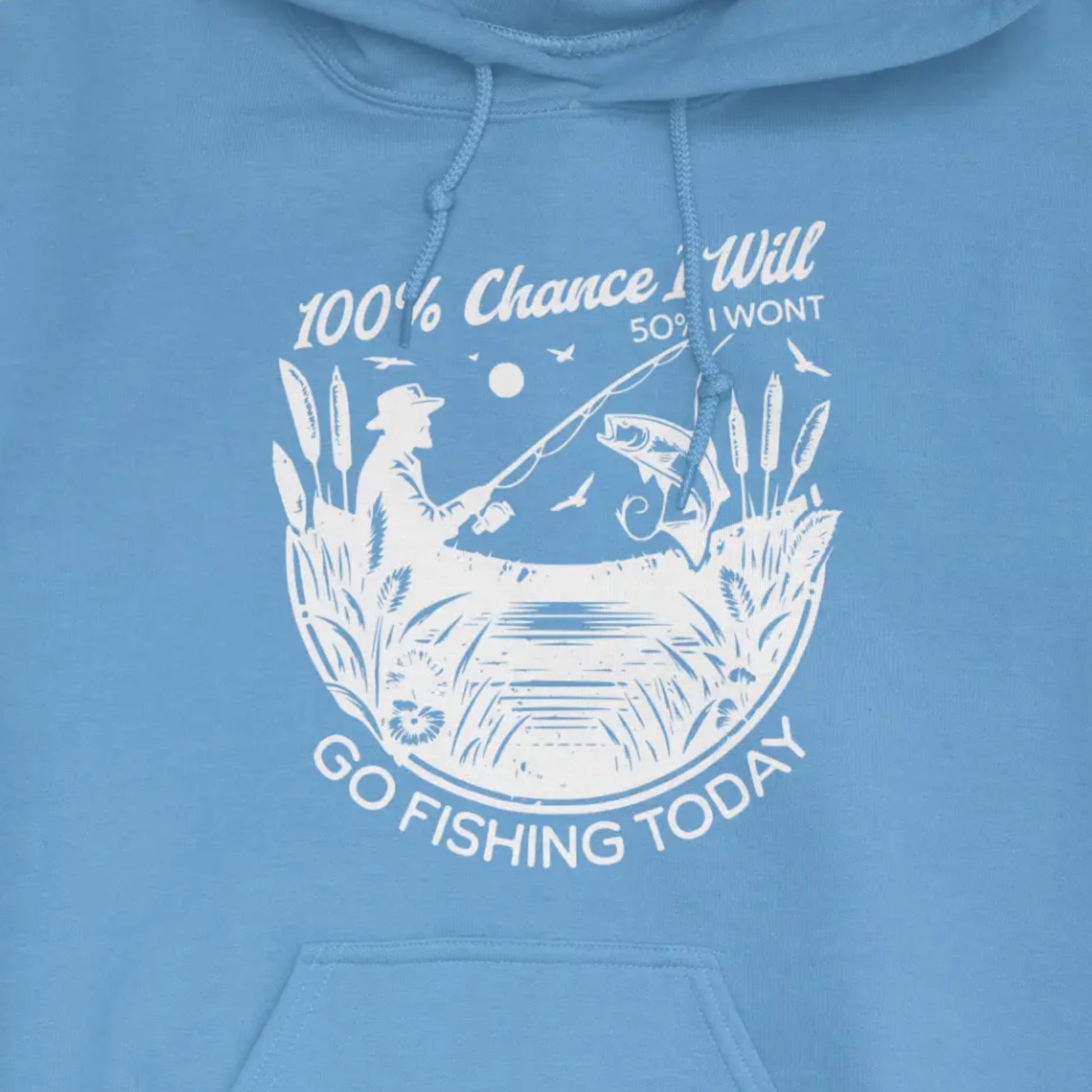 Carolina Blue, 100% Fishing Day Hoodie – fish-room