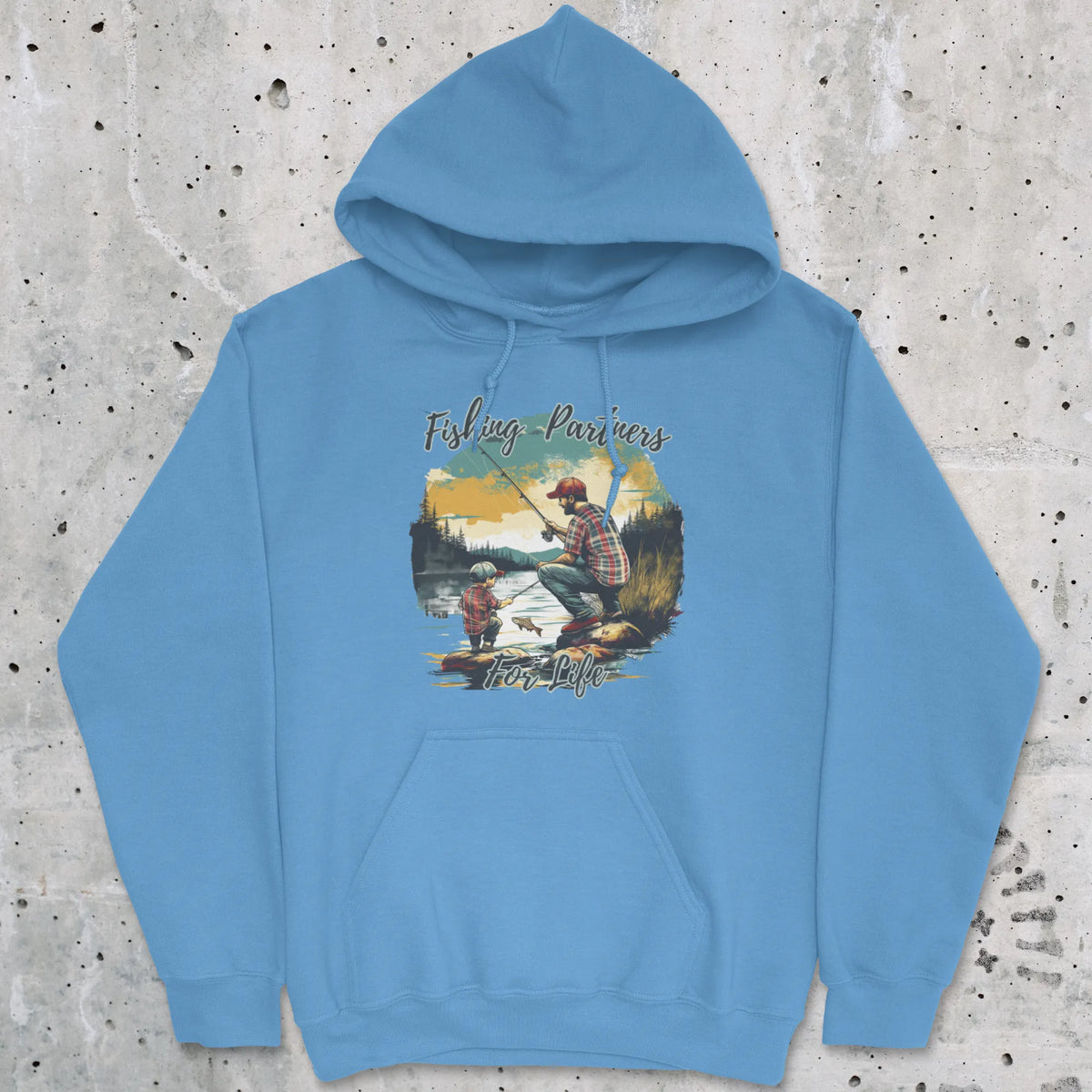 Carolina Blue, Fishing Partners for Life Hoodie – fish-room