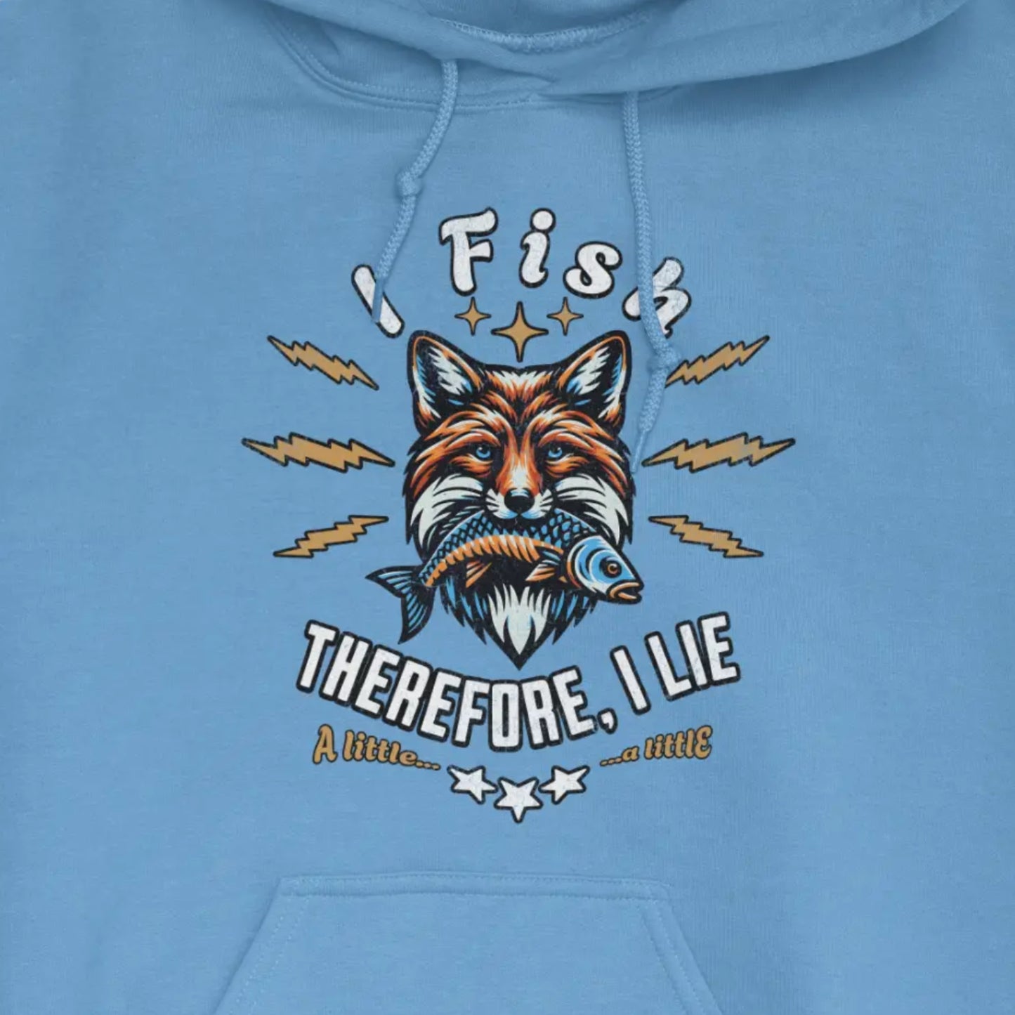 Carolina Blue, I Fish, Therefore I Lie... A Little Hoodie – fish-room