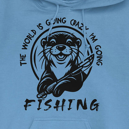 Carolina Blue, The World is Going Crazy, I'm Going Fishing Hoodie – fish-room