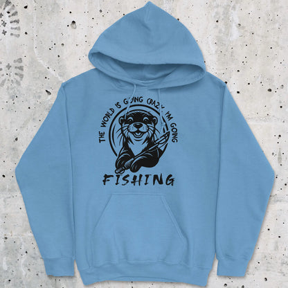Carolina Blue, The World is Going Crazy, I'm Going Fishing Hoodie – fish-room