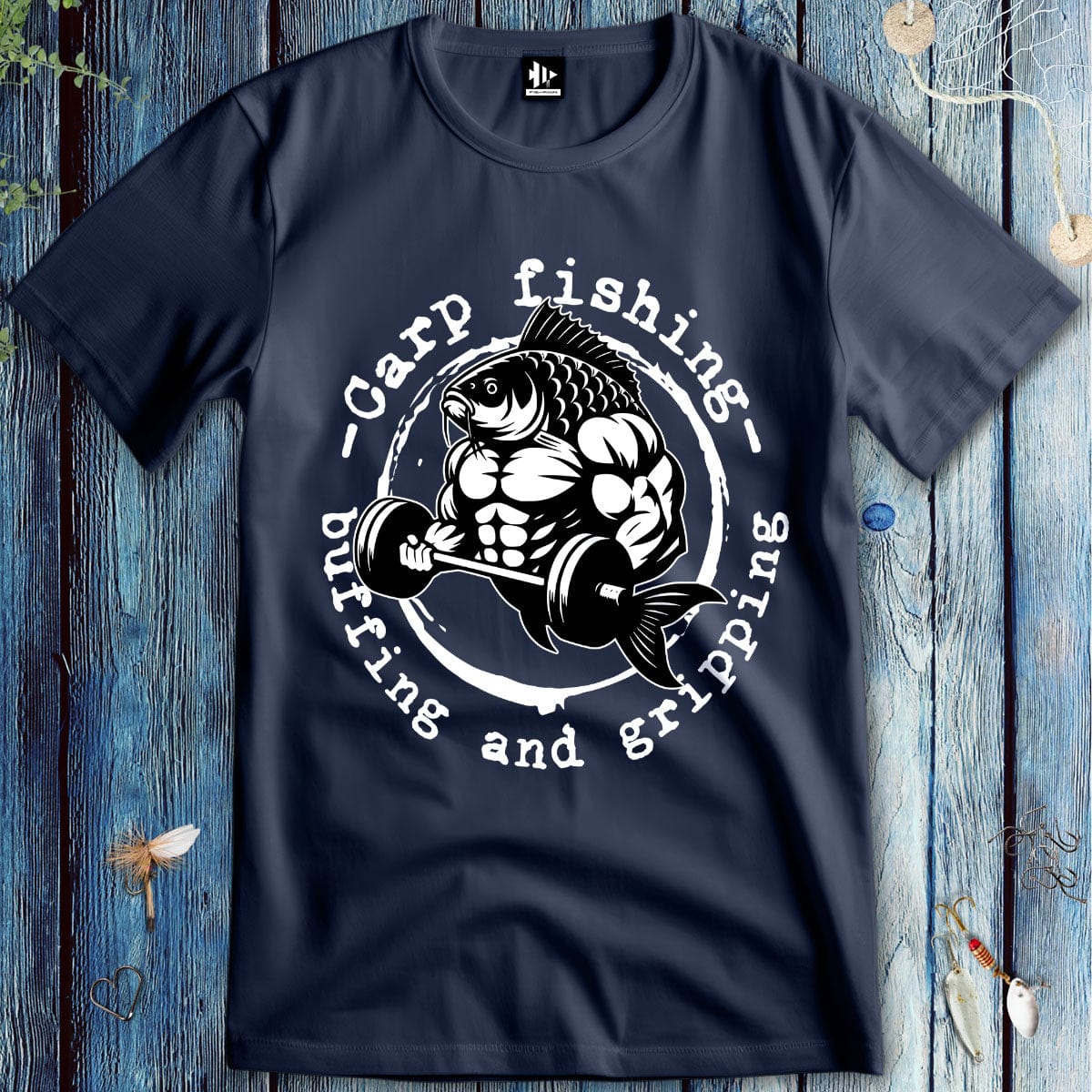 fish-room llc T-Shirt Navy / S Carp Fishing, Buffing and Gripping T-Shirt