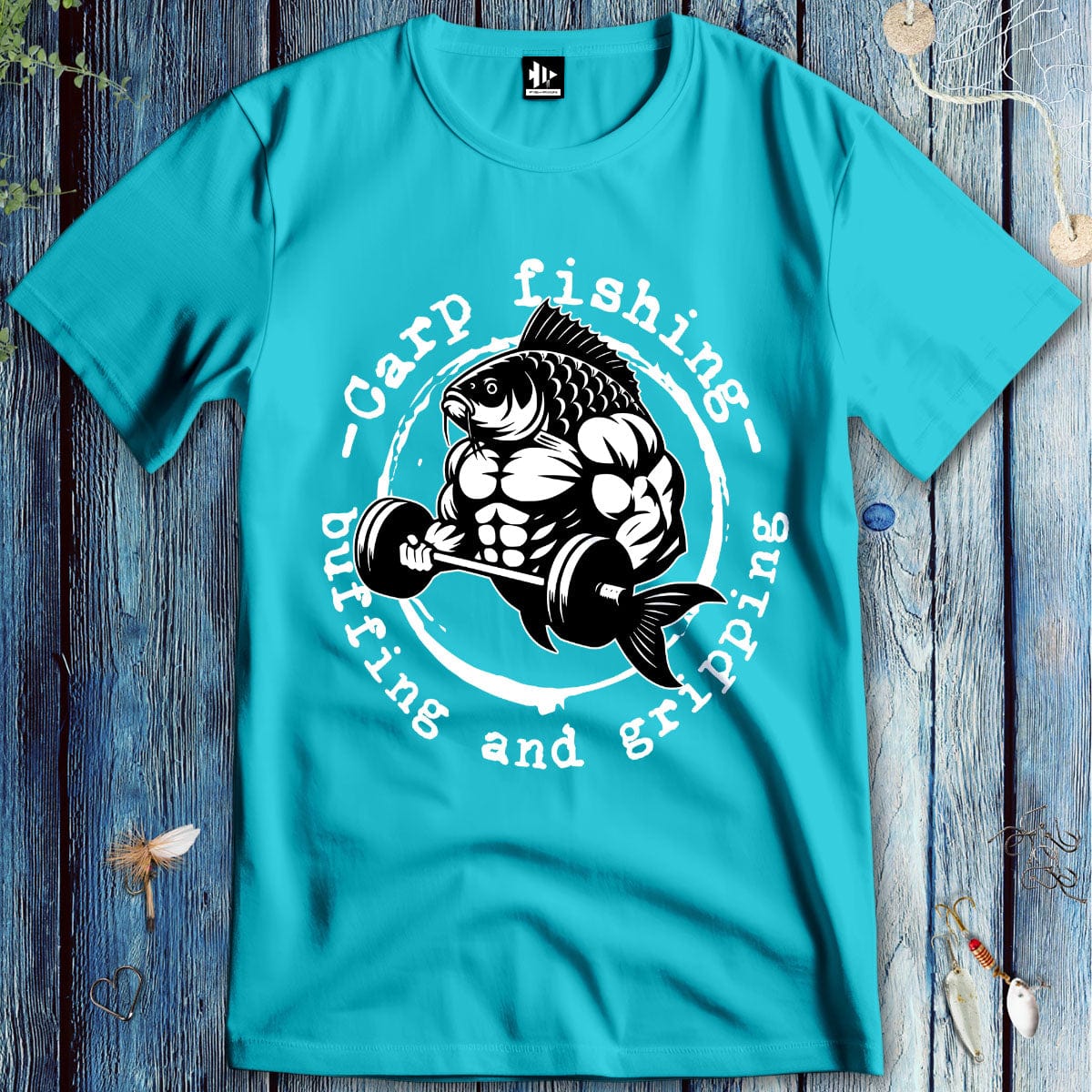 fish-room llc T-Shirt Tropical Blue / S Carp Fishing, Buffing and Gripping T-Shirt