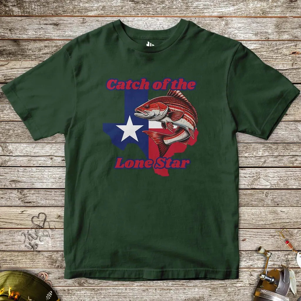 Catch of the Lone Star Tee for Kids Forest Green Kids T-Shirt