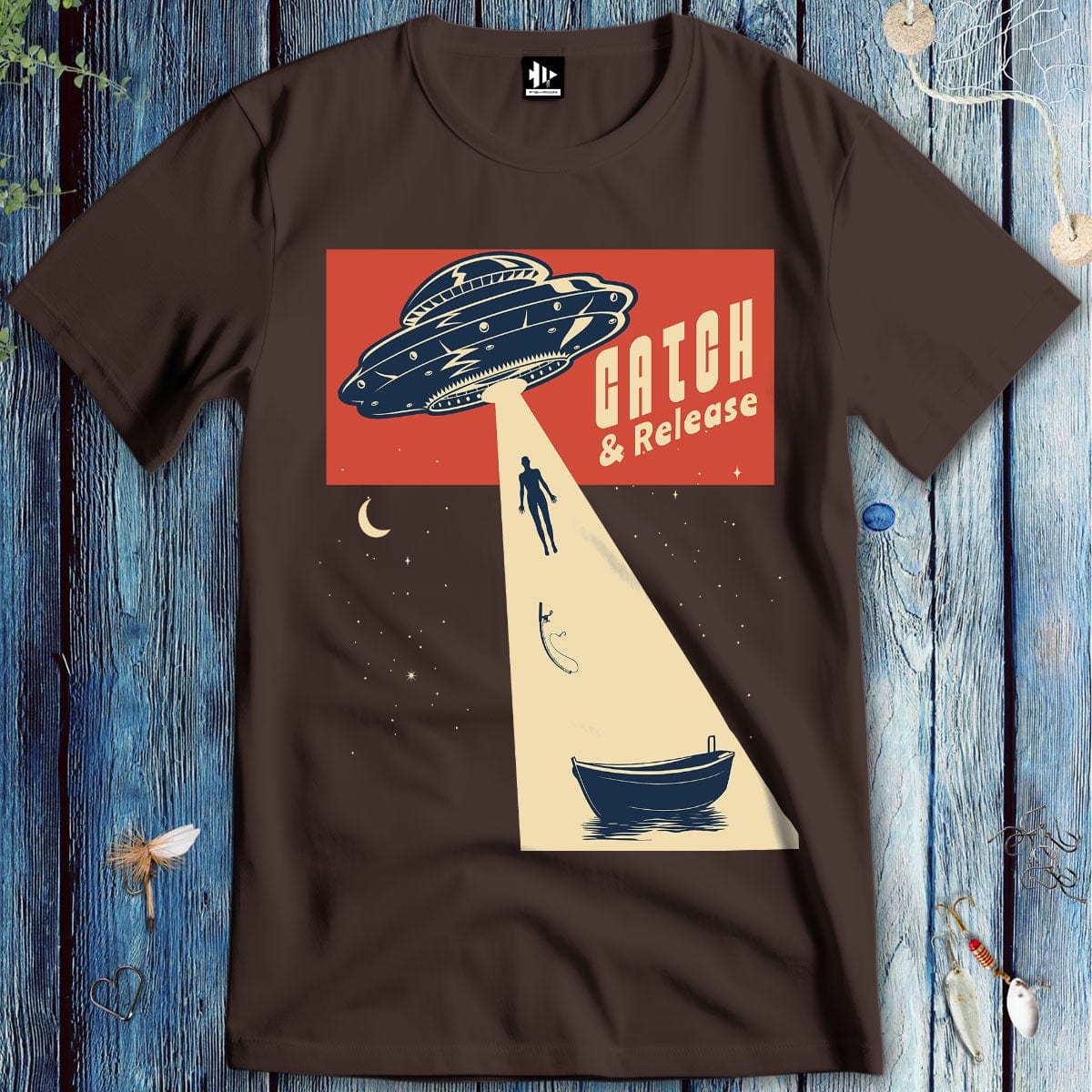 fish-room llc T-Shirt Dark Chocolate / S Catch & Release – UFO Edition T-Shirt