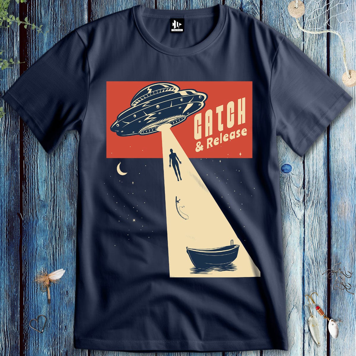 fish-room llc T-Shirt Navy / S Catch & Release – UFO Edition T-Shirt